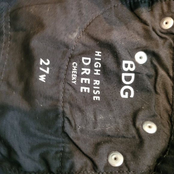 BDG High Rise Dree Cheeky Shorts 27 Black Frayed Hem Colorful Floral Embroidery - Picture 5 of 6